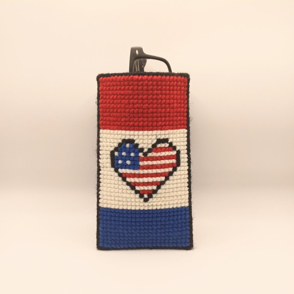 Patriotic Plastic Canvas Glasses Case